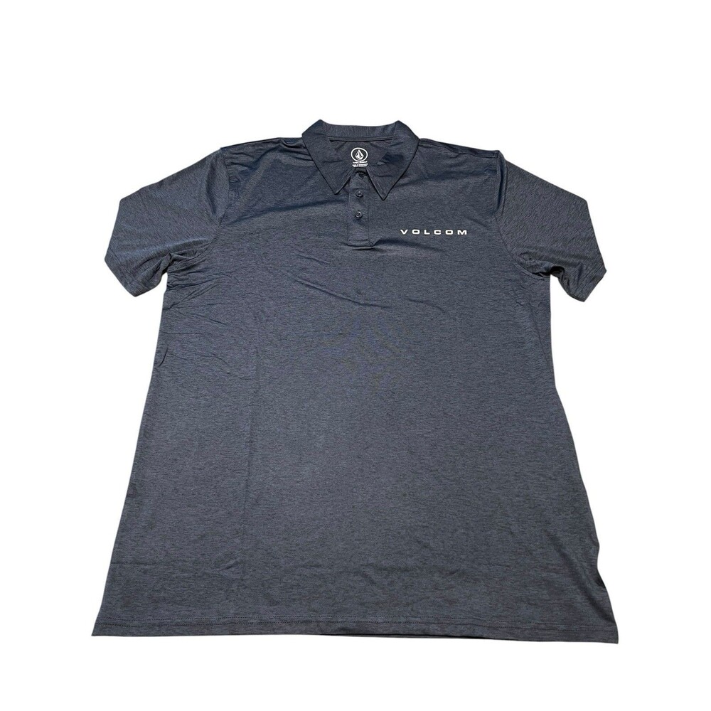 Volcom Hodad Polo SS Polo Shirt Men’s L Navy Solid Short Sleeve Logo Button
